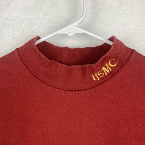 Vintage 90s Marina Corps Marathon USMC Shirt Mens Extra Large Red Long Sleeve - Picture 7 of 10